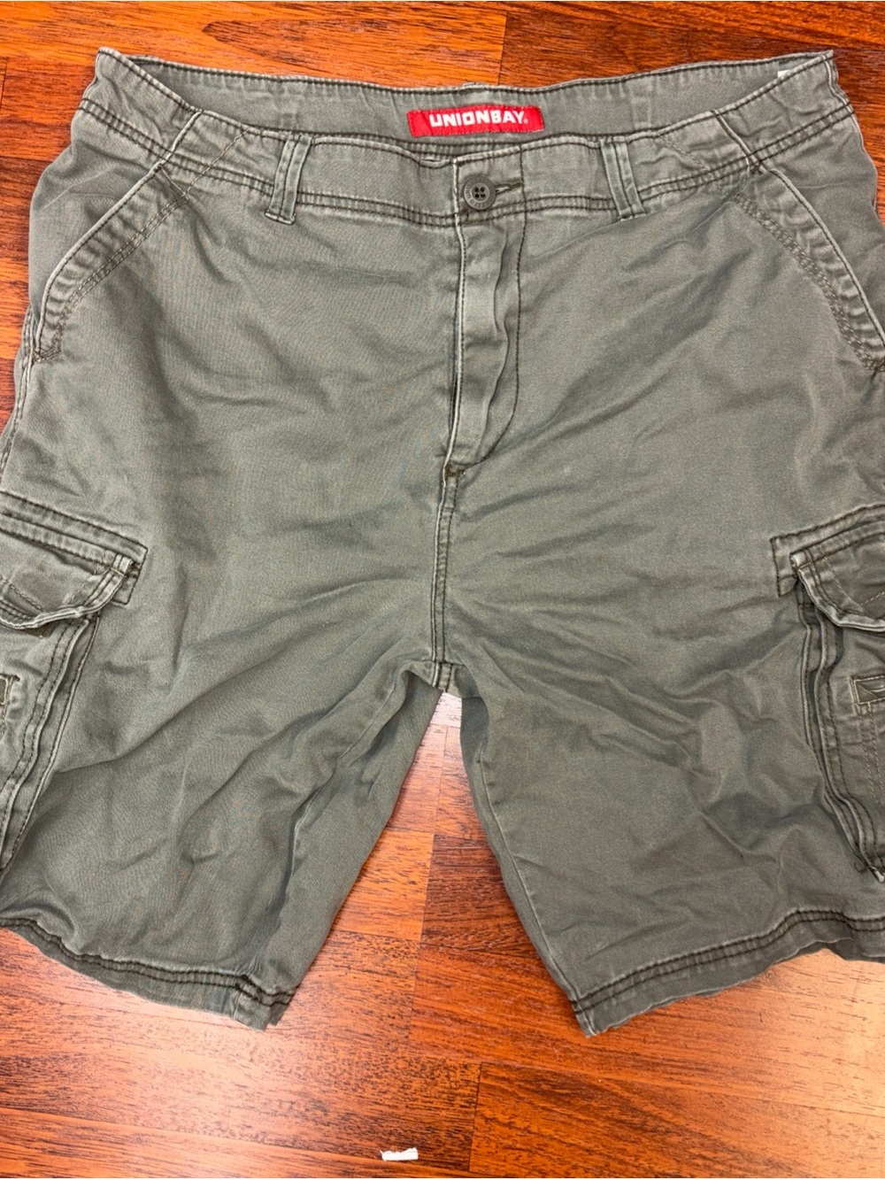 UNIONBAY Men’s Cargo Shorts 38 Gray Workwear Style Y2K Utility Pockets